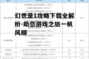 幻世录1攻略下载全解析-助您游戏之旅一帆风顺