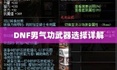DNF男气功武器选择指南
