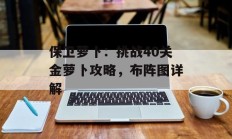 保卫萝卜：挑战40关金萝卜攻略，布阵图详解