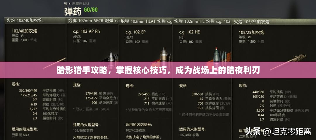 暗影猎手攻略，掌握核心技巧，成为战场上的暗夜利刃