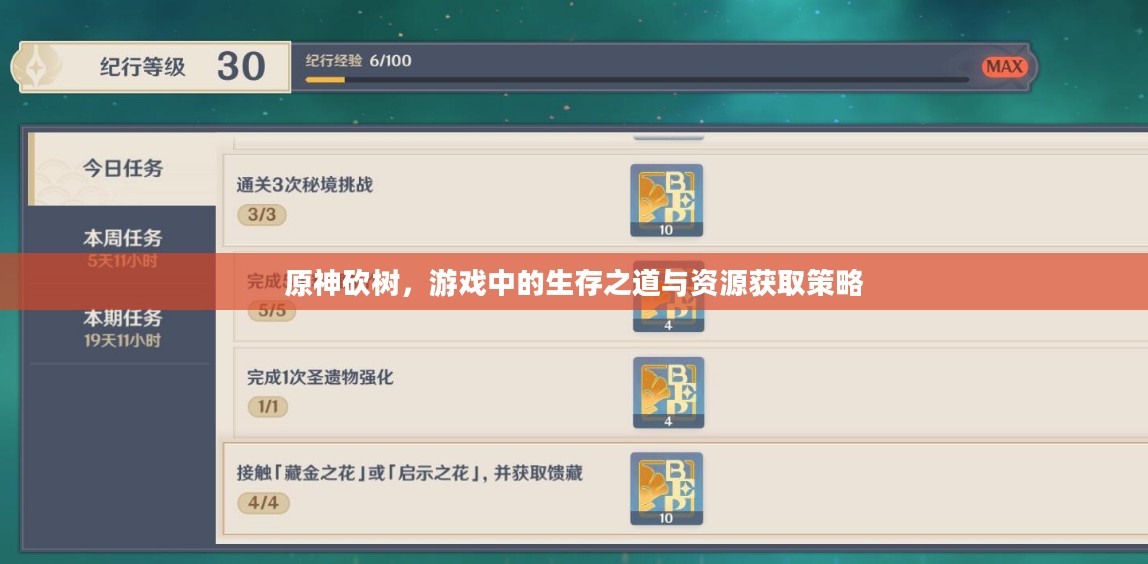 原神砍树,游戏中的生存之道与资源获取策略 原神砍树,游戏中的生存之道与资源获取策略