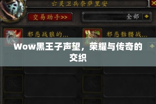 Wow黑王子声望，荣耀与传奇的交织