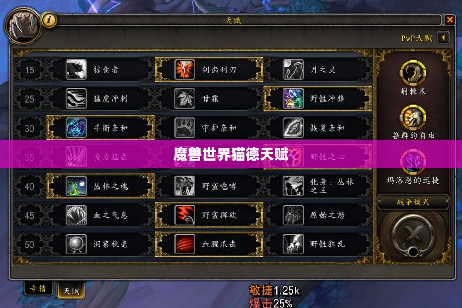 魔兽世界猫德天赋，深度解析与策略应用