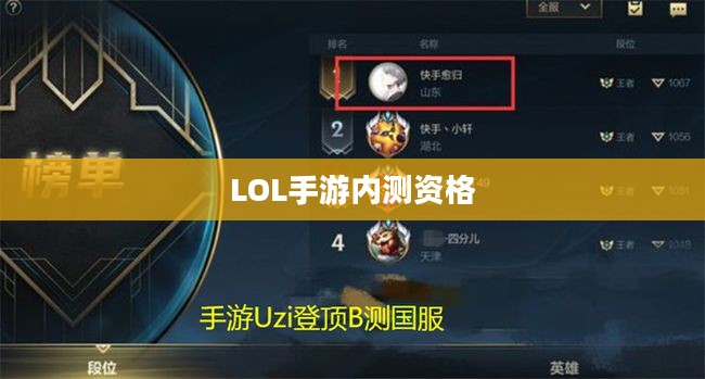 LOL手游内测资格申请入口详解 LOL手游内测资格申请入口详解