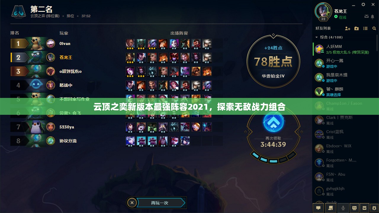 云顶之奕新版本最强阵容2021，探索无敌战力组合