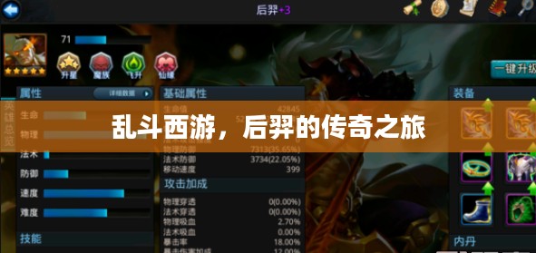乱斗西游，后羿的传奇之旅
