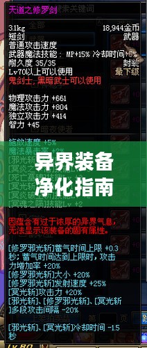 异界装备净化指南 异界装备净化指南