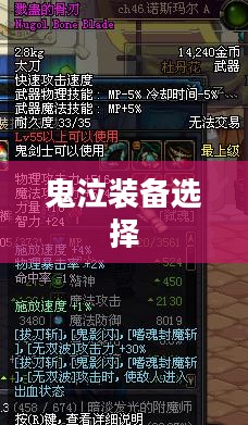 鬼泣装备选择与搭配攻略
