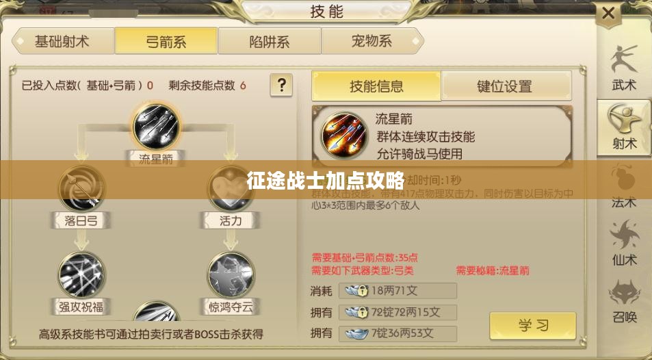 征途战士加点攻略，技能与属性分配的艺术