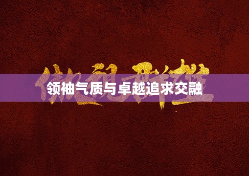 傲视群雄,领袖气质与卓越追求的交融 傲视群雄,领袖气质与卓越追求的交融