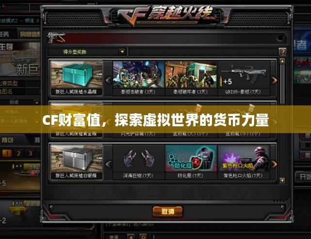 CF财富值,探索虚拟世界的货币力量 CF财富值,探索虚拟世界的货币力量