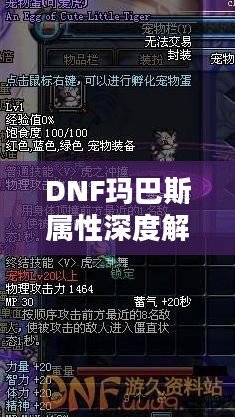 DNF玛巴斯属性深度解析