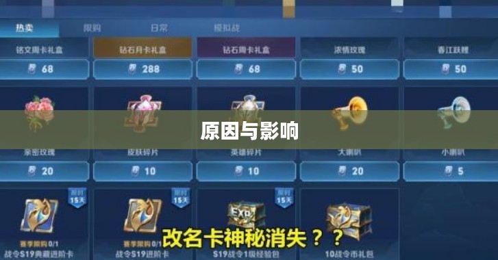 王者荣耀改名卡下架，背后的原因与影响