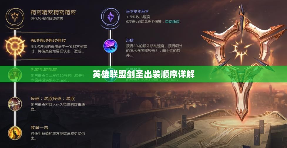 英雄联盟剑圣出装顺序详解