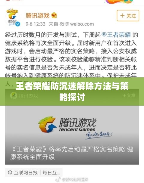 王者荣耀防沉迷解除方法与策略探讨