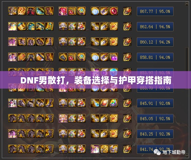 DNF男散打，装备选择与护甲穿搭指南