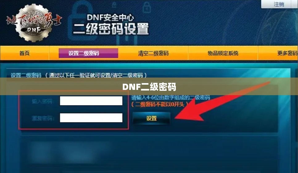 DNF二级密码，游戏安全的新保障