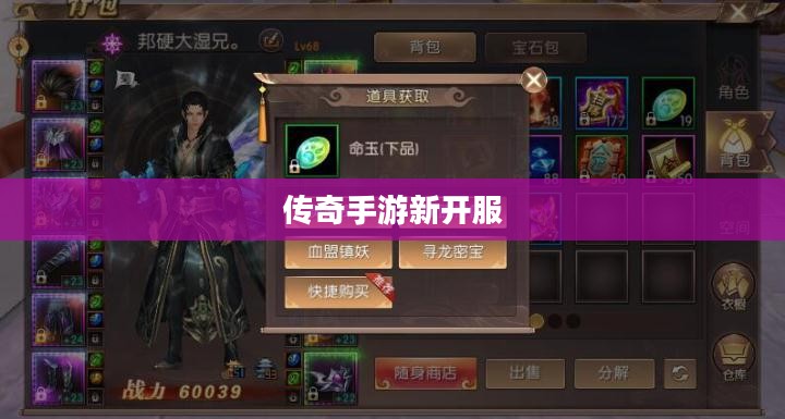 传奇手游新开服网站，探索游戏新世界的门户
