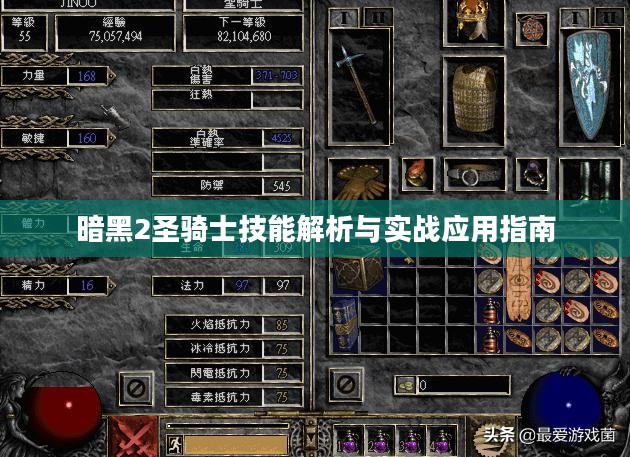 暗黑2圣骑士技能解析与实战应用指南 暗黑2圣骑士技能解析与实战应用指南
