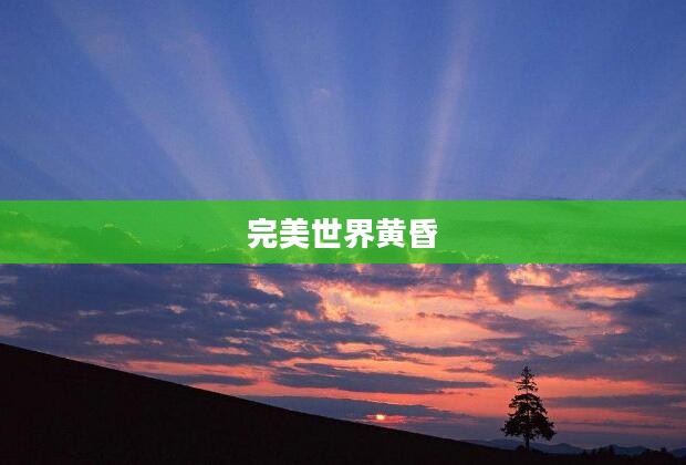 黄昏下的完美世界，梦幻与现实的交融