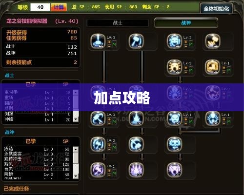 龙之谷战神加点攻略