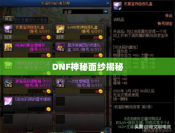 揭秘DNF的神秘面纱，探索未知的游戏世界