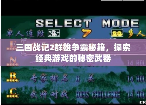 三国战记2群雄争霸秘籍，探索经典游戏的秘密武器