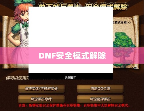 如何解除DNF安全模式 如何解除DNF安全模式