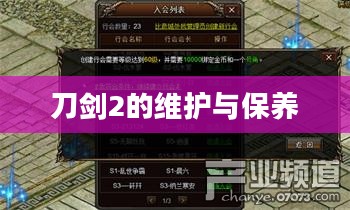 刀剑2的维护与保养，确保游戏流畅体验的关键步骤