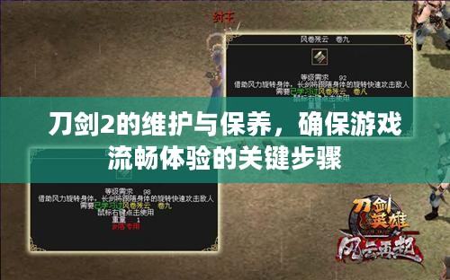 刀剑2的维护与保养,确保游戏流畅体验的关键步骤 刀剑2的维护与保养,确保游戏流畅体验的关键步骤