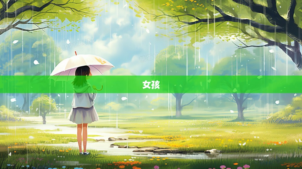 撑伞的女孩