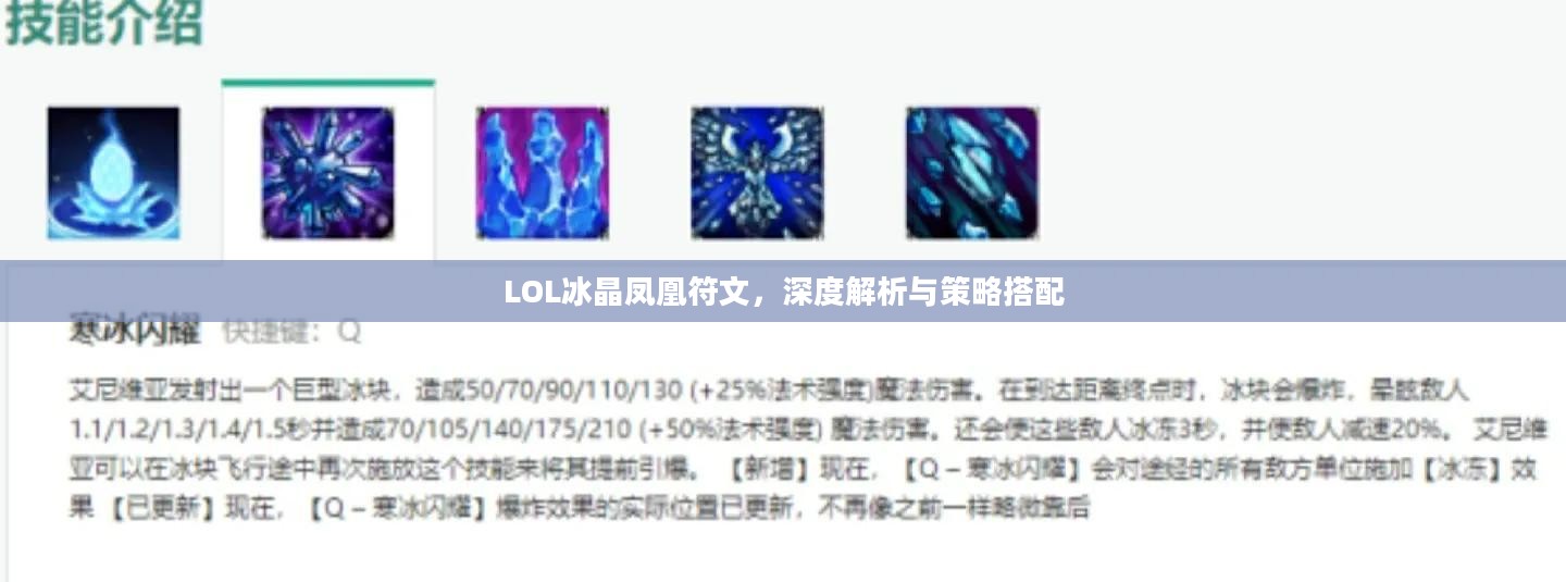 LOL冰晶凤凰符文，深度解析与策略搭配