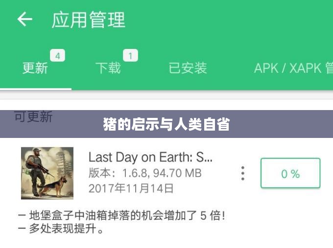 LAST DAY ON EARTH，猪的启示与人类的自省