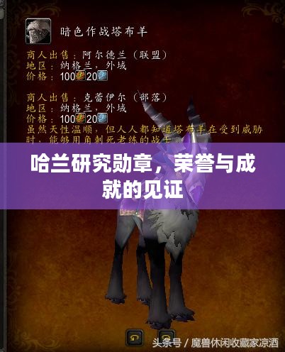 哈兰研究勋章，荣誉与成就的见证