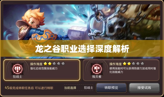 龙之谷，职业选择深度解析