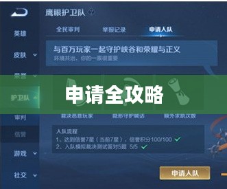 王者荣耀鹰眼护卫队申请全攻略