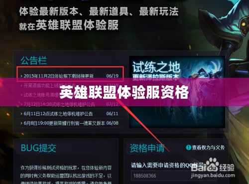 英雄联盟体验服资格，探索、获取与独特体验