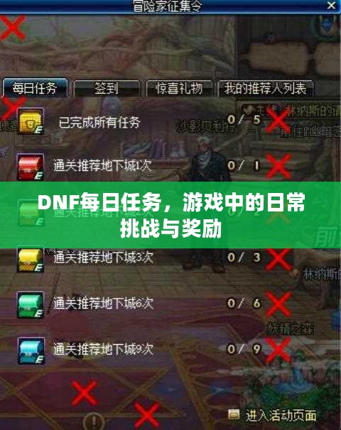 DNF每日任务，游戏中的日常挑战与奖励