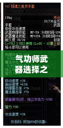 气功师武器选择之探讨，何种武器更胜一筹？