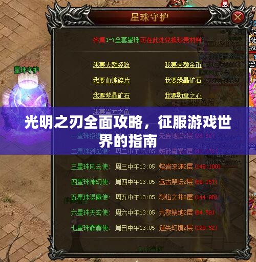 光明之刃全面攻略，征服游戏世界的指南