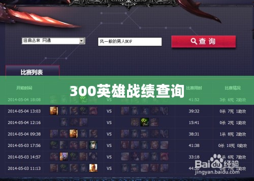 揭秘300英雄战绩查询,战绩一览,英雄成长之路 揭秘300英雄战绩查询,战绩一览,英雄成长之路