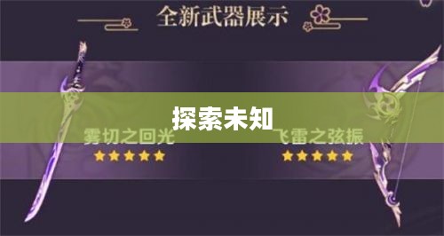 雾切之回光，探索未知的神秘面纱