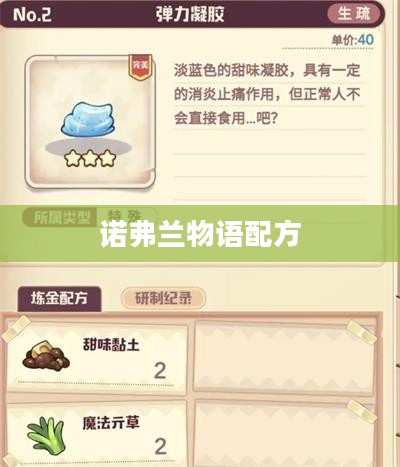 诺弗兰物语配方,探索神秘世界的秘密酿造之道 诺弗兰物语配方,探索神秘世界的秘密酿造之道