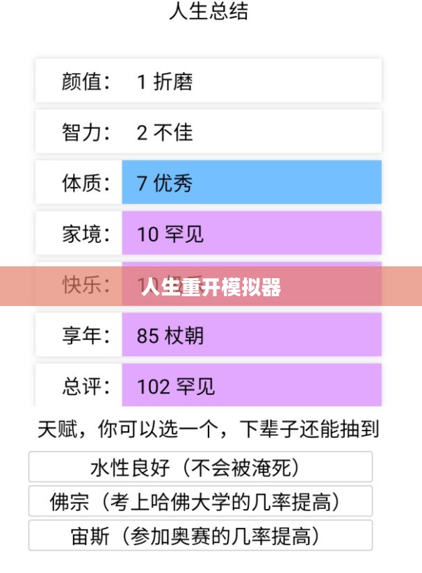 人生重开模拟器，探索虚拟人生的无限可能
