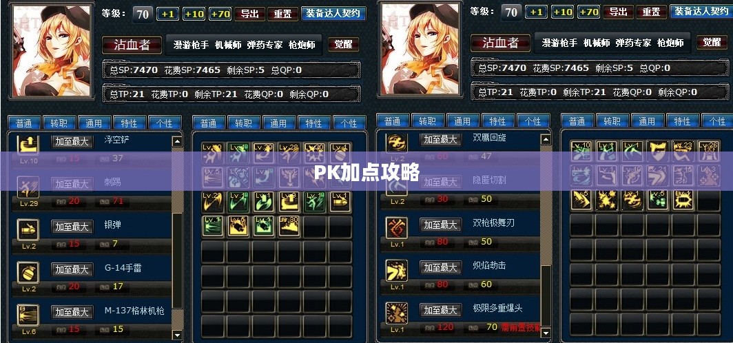 女漫游PK加点攻略 女漫游PK加点攻略