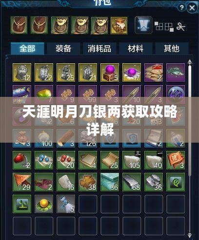 天涯明月刀银两获取攻略详解