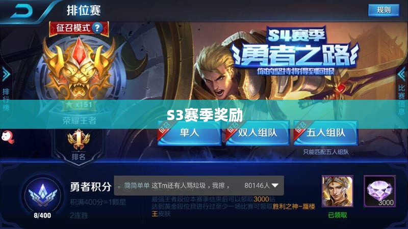 S3赛季奖励，荣耀与成就的见证