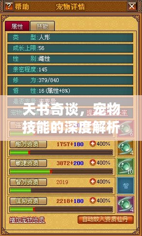 天书奇谈，宠物技能的深度解析