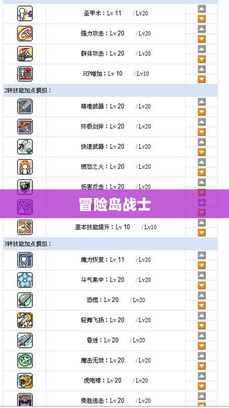 冒险岛战士加点攻略