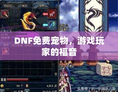 DNF免费宠物，游戏玩家的福音